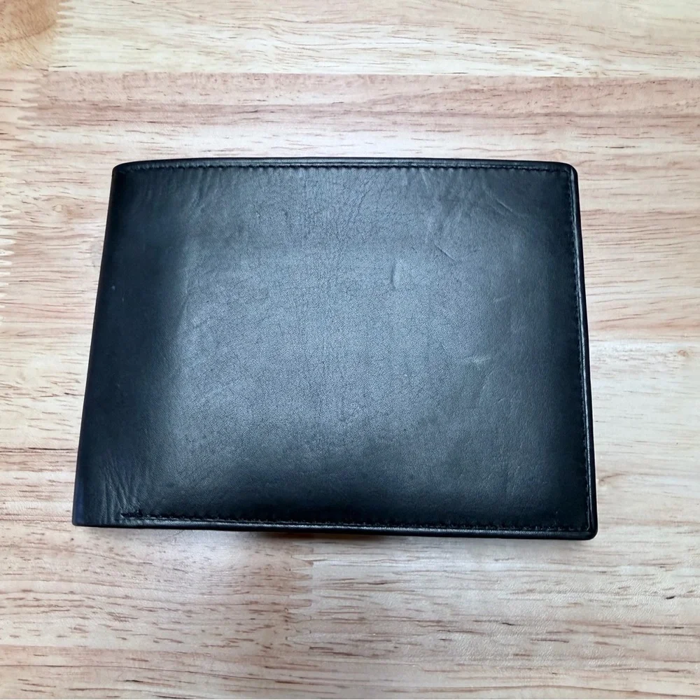 Hillman’s Black Top-Grain Leather Men’s Wallet  New Unused Bifold Classic Style